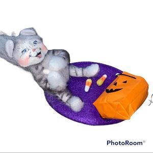 Annalee 2008 Sweet Tooth Halloween Cat Candy Corn Trick or Treat